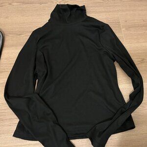 SHEIN, Black Ribbed Long Sleeve Turtleneck, Size 1XL